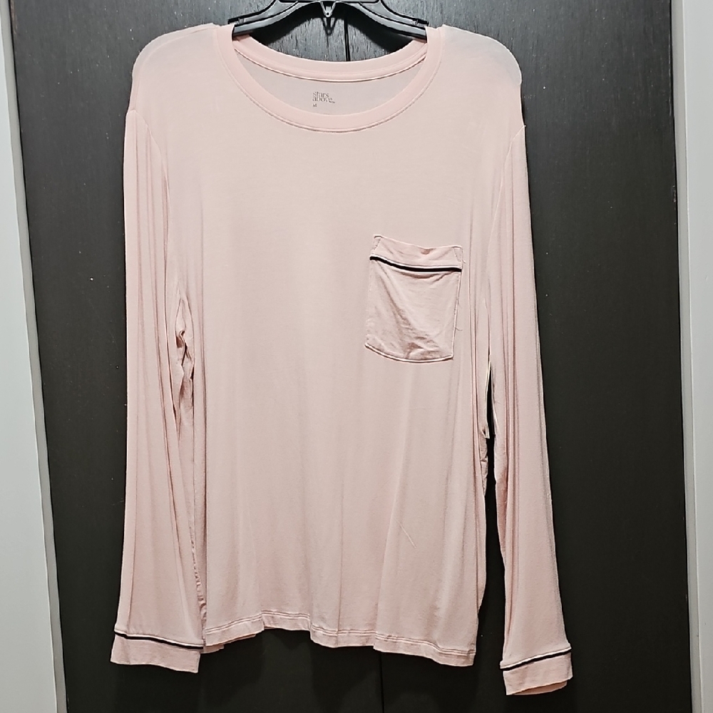 Stars Above Pink Long Sleeve Pajama Top